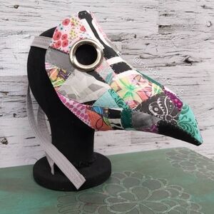 OOAK Patchwork Plague Doctor's Mask, Halloween Mask, cosplay mask, crazy quilt